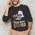 Halloween Teacher Women Cute Reading Ghost Read More Books Unisex Long Sleeve T-Shirt Halloween Teacher Women Cute Reading Ghost Read More Books Unisex Long Sleeve T-Shirt
