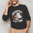 Haunted By My TBR Cute Ghost Book Reading Teacher Halloween Unisex Long Sleeve T-Shirt Haunted By My TBR Cute Ghost Book Reading Teacher Halloween Unisex Long Sleeve T-Shirt