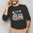 I'm OK Books Pile Books Stack Bibliophile Bookisk Unisex Long Sleeve T-Shirt I'm OK Books Pile Books Stack Bibliophile Bookisk Unisex Long Sleeve T-Shirt