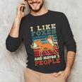 Introvert Fox Animal Lover Saying Loner Antisocial Unisex Long Sleeve T-Shirt