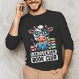 Introverted Book Club Reading Lover Cow Unisex Long Sleeve T-Shirt