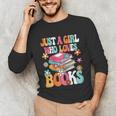 Just A Girl Who Loves Books Reading Cute Bookworm Girls Kids Unisex Long Sleeve T-Shirt