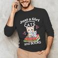 Just A Girl That Loves Cats And Books Cute Cat & Bookwork Unisex Long Sleeve T-Shirt