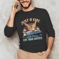 Just a Girl Who Loves Cats And Books Kitties Pet Art Lover Unisex Long Sleeve T-Shirt