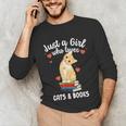 Just a Girl Who Loves Cats And Books Reading Cat & Bookworm Unisex Long Sleeve T-Shirt Just a Girl Who Loves Cats And Books Reading Cat & Bookworm Unisex Long Sleeve T-Shirt