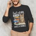 Just a Girl Who Loves Cats And Books Unisex Long Sleeve T-Shirt