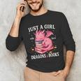 Just A Girl Who Loves Dragons And Books Dragon Reading Lover Unisex Long Sleeve T-Shirt