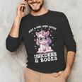 Just a Girl Who Loves Unicorns & Books Bookish Unicorn Love Unisex Long Sleeve T-Shirt Just a Girl Who Loves Unicorns & Books Bookish Unicorn Love Unisex Long Sleeve T-Shirt