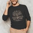 Just One More Chapter Bookish Book Reading Teal Beige Unisex Long Sleeve T-Shirt