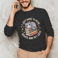 I Just Want To Read Books And Pet Cats Cat And Book Unisex Long Sleeve T-Shirt I Just Want To Read Books And Pet Cats Cat And Book Unisex Long Sleeve T-Shirt