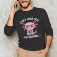 Kawaii Axolotl Can't Hear You I'm Reading Book Lover Unisex Long Sleeve T-Shirt Kawaii Axolotl Can't Hear You I'm Reading Book Lover Unisex Long Sleeve T-Shirt