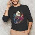 Kawaii Eagle Reads Book Reading Library Book Bookworm Unisex Long Sleeve T-Shirt