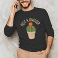 Kawaii Grumpy Cactus Not a Hugger Plant Introvert Unisex Long Sleeve T-Shirt