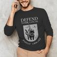 Knight Cat Defend Your Public Library Book Lover Unisex Long Sleeve T-Shirt