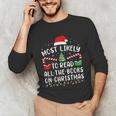 Most Likely To Read A Book On Christmas Family Matching Xmas Unisex Long Sleeve T-Shirt Most Likely To Read A Book On Christmas Family Matching Xmas Unisex Long Sleeve T-Shirt