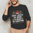 Most Likely To Read A Book On Christmas Matching Family Unisex Long Sleeve T-Shirt