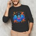 Little Ghost Coffee Tee Spooky Season Ghost Reading Book Unisex Long Sleeve T-Shirt