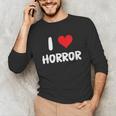 I Love Horror Heart Movies TV Show Books Writing Read Unisex Long Sleeve T-Shirt I Love Horror Heart Movies TV Show Books Writing Read Unisex Long Sleeve T-Shirt