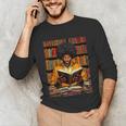 Man Reading Book Black History Month Book Lover Afro Unisex Long Sleeve T-Shirt