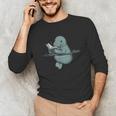 Manatee Reading Book Bookworm Manatees Ocean Animal Lover Unisex Long Sleeve T-Shirt Manatee Reading Book Bookworm Manatees Ocean Animal Lover Unisex Long Sleeve T-Shirt