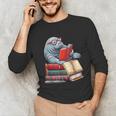Manatee Reading Books Matching Bookworm Readers Librarian Unisex Long Sleeve T-Shirt