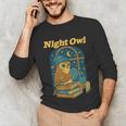 Night Owl Cozy Reading Tea Coffee Lover Bookworm Cute Unisex Long Sleeve T-Shirt