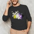 Non-Binary Book Lover Nonbinary Daisy LGBT Reading Pride Unisex Long Sleeve T-Shirt