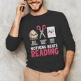 Nothing Beats Reading Rock Paper Scissors Book Lover Library Unisex Long Sleeve T-Shirt