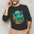 Octopus Reading Book Reading Bookworm Reader Unisex Long Sleeve T-Shirt Octopus Reading Book Reading Bookworm Reader Unisex Long Sleeve T-Shirt