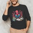 Octopus Reading Book Coffee Lover Bookaholic Bookworm Reader Unisex Long Sleeve T-Shirt Octopus Reading Book Coffee Lover Bookaholic Bookworm Reader Unisex Long Sleeve T-Shirt