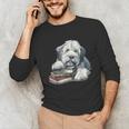 Old English Sheepdog Books Reading Dog Breed Graphic Unisex Long Sleeve T-Shirt