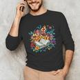 Open Book With Colorful Floral Reading Magic Unisex Long Sleeve T-Shirt Open Book With Colorful Floral Reading Magic Unisex Long Sleeve T-Shirt