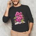 Orchids Flowers Book Floral Unisex Long Sleeve T-Shirt