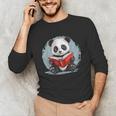 Panda With Book For Reading Enthusiasts Unisex Long Sleeve T-Shirt