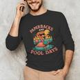 Paperbacks And Pool Days Flamingo Reading Summer Vibes Books Unisex Long Sleeve T-Shirt