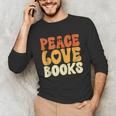 Peace Love Books Men Women Unisex Long Sleeve T-Shirt