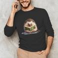 Porcupine Reading Book Hedgehog Book Lover Unisex Long Sleeve T-Shirt