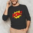POW -Adults Kids Comic Book Cartoon Pop Art Novelty Sarcastic Unisex Long Sleeve T-Shirt
