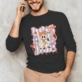Preppy Coquette Bow Ghost Reading Books Halloween Book Unisex Long Sleeve T-Shirt Preppy Coquette Bow Ghost Reading Books Halloween Book Unisex Long Sleeve T-Shirt