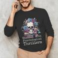 Psychological Thriller Reader Fan Skull Flowers Books Unisex Long Sleeve T-Shirt