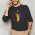 Rainbow Book With Stars And Moon Phases Gay Pride LGBT Unisex Long Sleeve T-Shirt