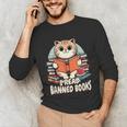 I Read Banned Books Shirt Cat Lover Bookworm Reader Men Women Kids Unisex Long Sleeve T-Shirt