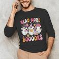 Read More Books Ghosts Reading Book Teacher Halloween Unisex Long Sleeve T-Shirt