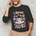Reading Axolotl Book Lover Wildflowers Unisex Long Sleeve T-Shirt Reading Axolotl Book Lover Wildflowers Unisex Long Sleeve T-Shirt