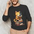 Reading Cat Books Cute Unisex Long Sleeve T-Shirt