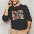 Reading Is My Favorite Sport Retro Groovy Book Lovers Unisex Long Sleeve T-Shirt