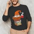 Reading Lover Book Graphic Gnome Unisex Long Sleeve T-Shirt
