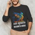 Reading Lover Easily Distracted By Dragons And Books Dragon Unisex Long Sleeve T-Shirt