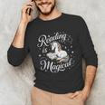 Reading Is Magical Unicorn Book Lover Fantasy Kids Unisex Long Sleeve T-Shirt
