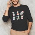 Reading Snowman Christmas Book Lovers Bookworm Librarian Unisex Long Sleeve T-Shirt